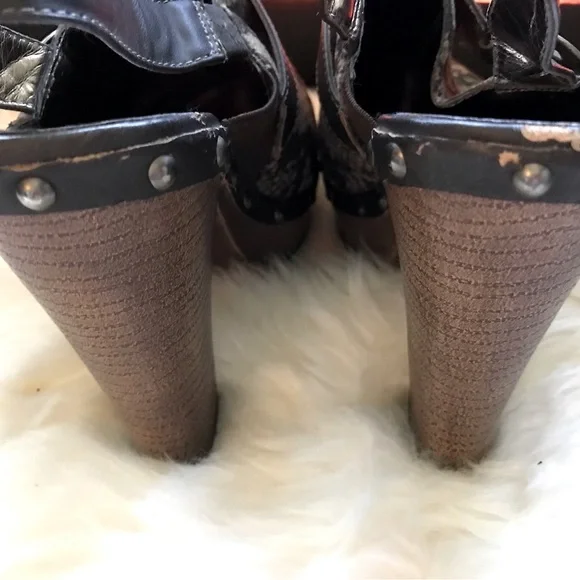 Like New! KATHY VAN ZEELAND Elsie Slingback Clogs, Snakeskin, Size 7.5 - Picture 6 of 9